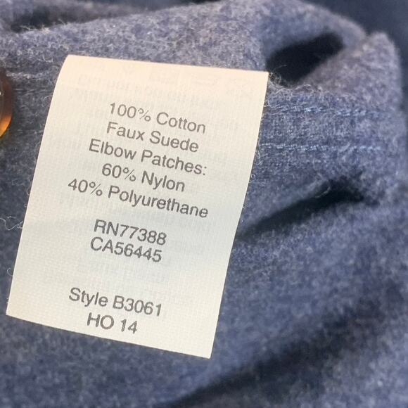 J.CREW Men's Navy Heathered Classic-Fit Elbow Patch Button-Up Workshirt SZ M - Picture 8 of 9